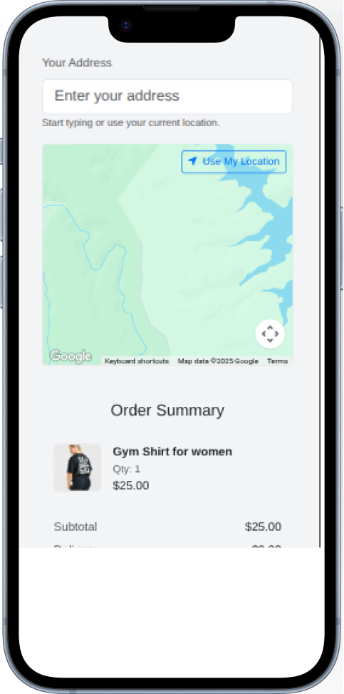 YellowPOS Google Maps delivery tracking mobile interface in Lebanon